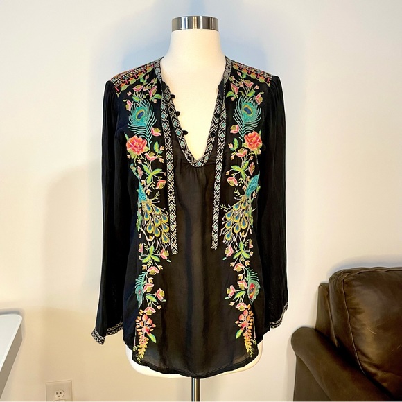 Johnny Was Embroidered Bohemian Blouse - Picture 2 of 12